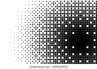 Abstract Halftone Background Polka dot texture pattern on black and white color