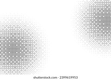 Abstract Halftone Background Polka dot texture pattern on black and white color