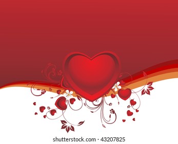 abstract halftone background with red heart and floral