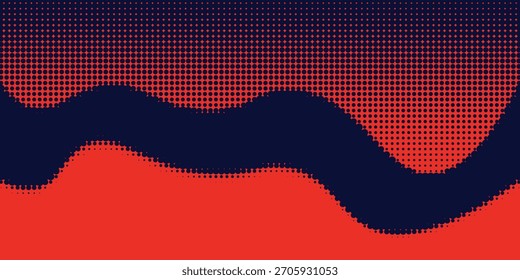 Abstract halftone background with red and navy color

