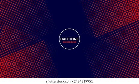 Abstract halftone background. Red halftone on navy background very useful for banner on social media and website