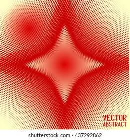 Abstract Halftone Background. Red and Yellow Dots Pattern. Vector Illustration