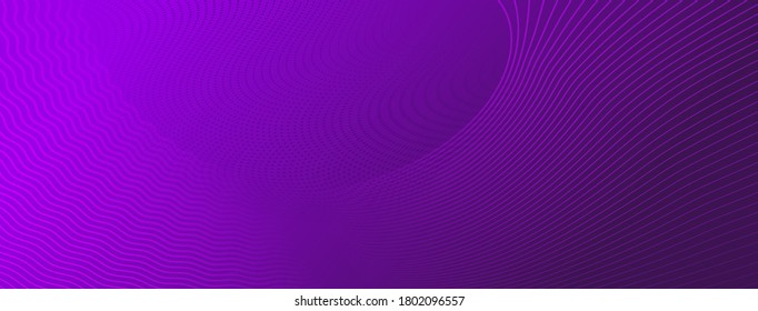 Resumen de fondo medio tono de puntos pequeños y líneas onduladas en colores violetas