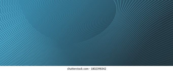 Abstract halftone background of small dots and wavy lines in light blue colors