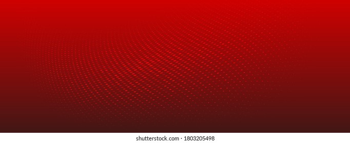 Abstract halftone background of small dots and wavy lines in red colors