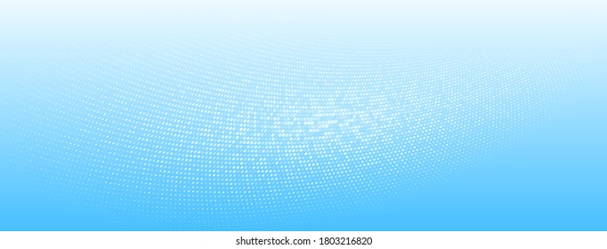 Abstract halftone background of small dots and wavy lines in light blue colors
