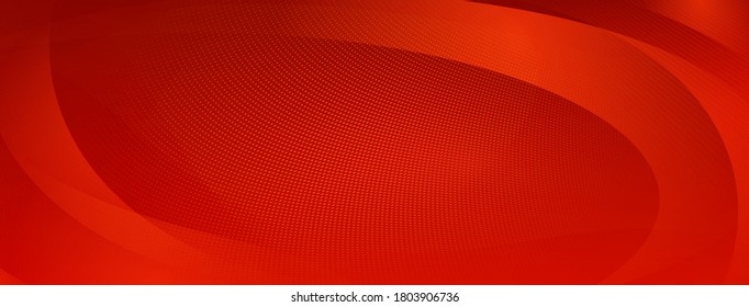 Abstract halftone background of small dots and wavy lines in red colors