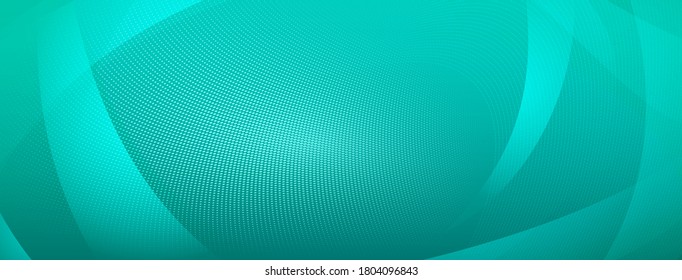 Abstract halftone background of small dots and wavy lines in turquoise colors
