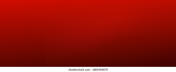 Abstract halftone background of small dots and wavy lines in red colors