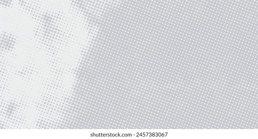 Abstract halftone background with a smooth surface made of gray dots on white