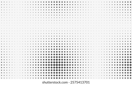 Abstract halftone background. Surface made of gray rhombs on white. Vector illustration