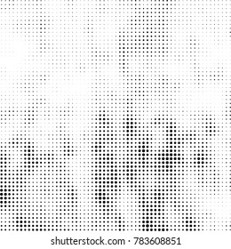 Abstract halftone background. Texture of dots of ink. Monochrome vector grunge pattern black and white