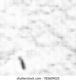 Abstract halftone background. Texture of dots of ink. Monochrome vector grunge pattern black and white