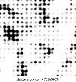 Abstract halftone background. Texture of dots of ink. Monochrome vector grunge pattern black and white