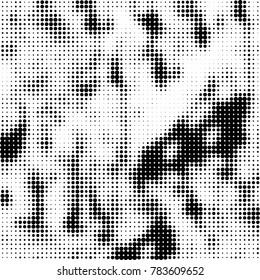 Abstract halftone background. Texture of dots of ink. Monochrome vector grunge pattern black and white