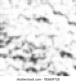 Abstract halftone background. Texture of dots of ink. Monochrome vector grunge pattern black and white