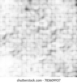 Abstract halftone background. Texture of dots of ink. Monochrome vector grunge pattern black and white
