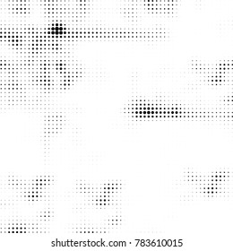 Abstract halftone background. Texture of dots of ink. Monochrome vector grunge pattern black and white