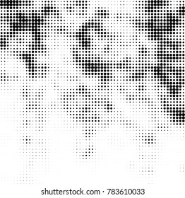 Abstract halftone background. Texture of dots of ink. Monochrome vector grunge pattern black and white