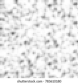 Abstract halftone background. Texture of dots of ink. Monochrome vector grunge pattern black and white