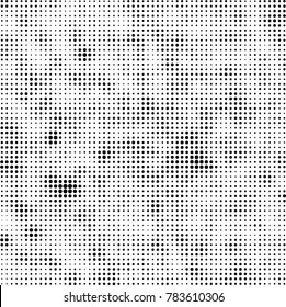 Abstract halftone background. Texture of dots of ink. Monochrome vector grunge pattern black and white