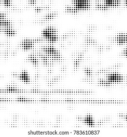 Abstract halftone background. Texture of dots of ink. Monochrome vector grunge pattern black and white