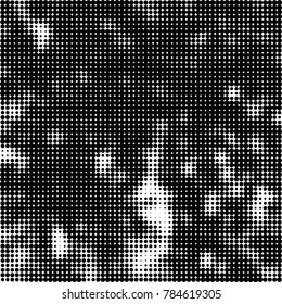 Abstract halftone background. Texture of dots of ink. Monochrome vector grunge pattern black and white