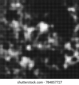 Abstract halftone background. Texture of dots of ink. Monochrome vector grunge pattern black and white