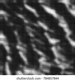 Abstract halftone background. Texture of dots of ink. Monochrome vector grunge pattern black and white