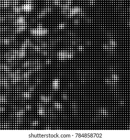 Abstract halftone background. Texture of dots of ink. Monochrome vector grunge pattern black and white