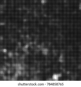 Abstract halftone background. Texture of dots of ink. Monochrome vector grunge pattern black and white