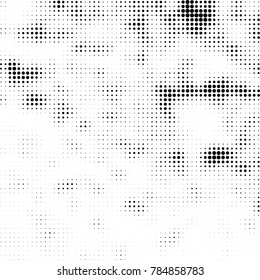 Abstract halftone background. Texture of dots of ink. Monochrome vector grunge pattern black and white