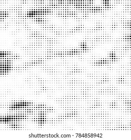 Abstract halftone background. Texture of dots of ink. Monochrome vector grunge pattern black and white