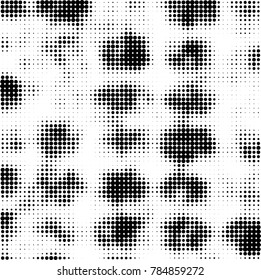 Abstract halftone background. Texture of dots of ink. Monochrome vector grunge pattern black and white