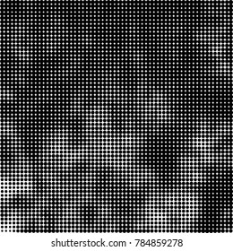 Abstract halftone background. Texture of dots of ink. Monochrome vector grunge pattern black and white