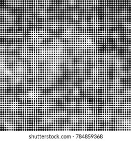 Abstract halftone background. Texture of dots of ink. Monochrome vector grunge pattern black and white