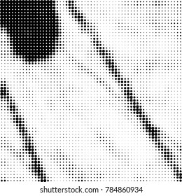 Abstract halftone background. Texture of dots of ink. Monochrome vector grunge pattern black and white