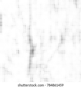 Abstract halftone background. Texture of dots of ink. Monochrome vector grunge pattern black and white