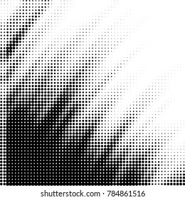 Abstract halftone background. Texture of dots of ink. Monochrome vector grunge pattern black and white
