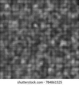 Abstract halftone background. Texture of dots of ink. Monochrome vector grunge pattern black and white