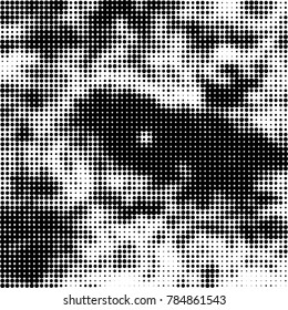 Abstract halftone background. Texture of dots of ink. Monochrome vector grunge pattern black and white