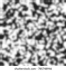 Abstract halftone background. Texture of dots of ink. Monochrome vector grunge pattern black and white