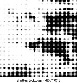 Abstract halftone background. Texture of dots of ink. Monochrome vector grunge pattern black and white