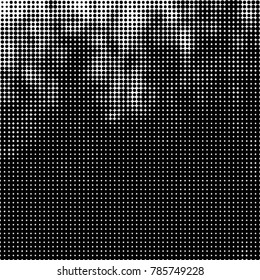 Abstract halftone background. Texture of dots of ink. Monochrome vector grunge pattern black and white