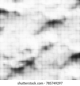 Abstract halftone background. Texture of dots of ink. Monochrome vector grunge pattern black and white