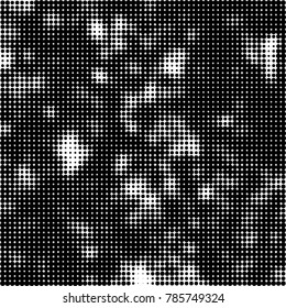 Abstract halftone background. Texture of dots of ink. Monochrome vector grunge pattern black and white
