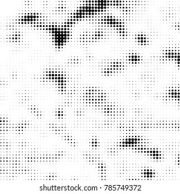 Abstract halftone background. Texture of dots of ink. Monochrome vector grunge pattern black and white