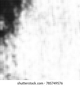 Abstract halftone background. Texture of dots of ink. Monochrome vector grunge pattern black and white