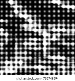 Abstract halftone background. Texture of dots of ink. Monochrome vector grunge pattern black and white