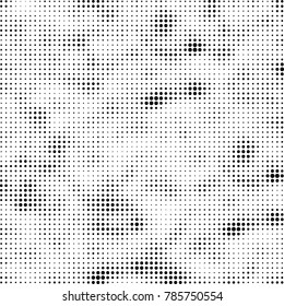 Abstract halftone background. Texture of dots of ink. Monochrome vector grunge pattern black and white